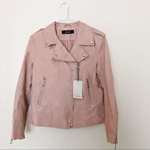 💕Zara Leather Biker Jacket -Blush Pink 💕